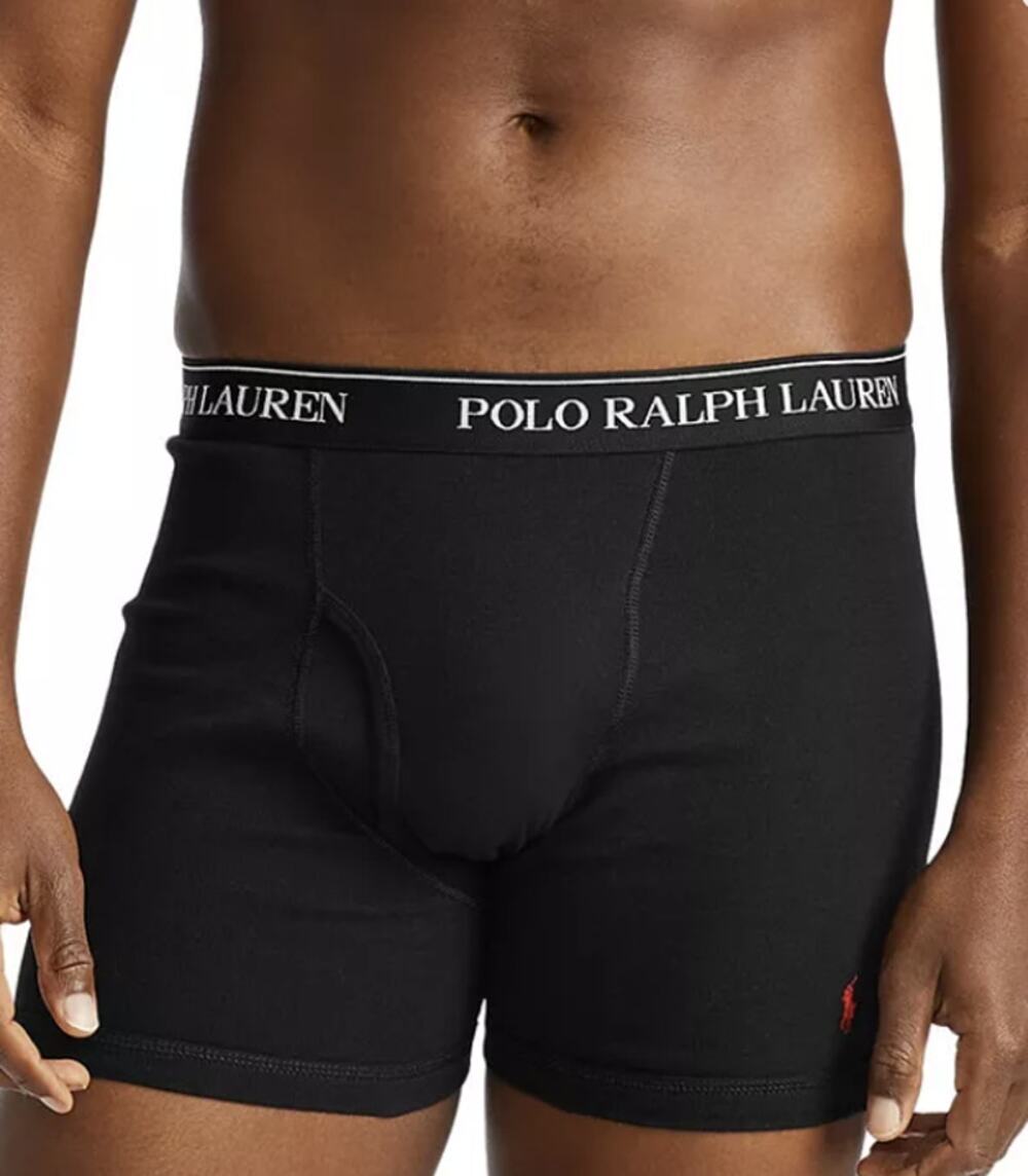 Polo Ralph Lauren Men's XL Black 4-Pack Classic Fit Cotton Boxer Briefs N3-50